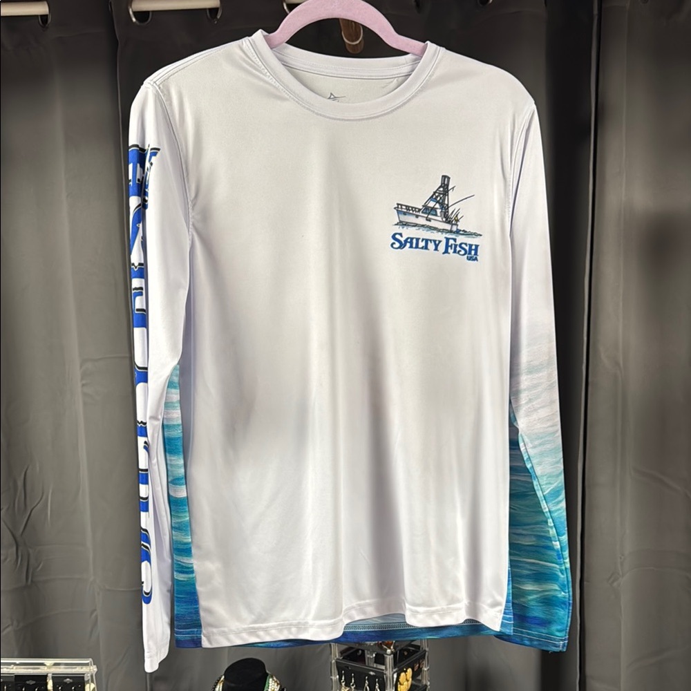 White and Blue Long Sleeve Tee